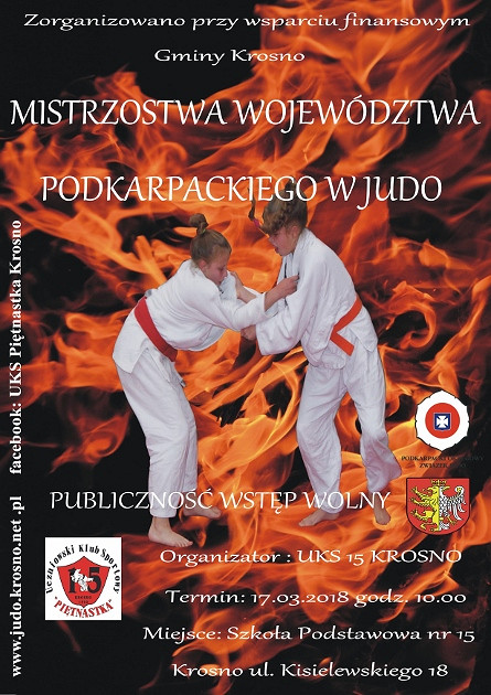 Zapraszamy na Mistrzostwa Województwa Podkarpackiego w Judo - zdjęcie w treści 