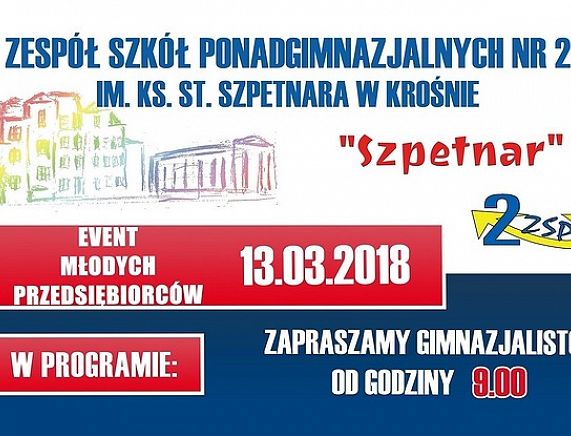 Plakat Dzień Otwarty pn. „Event młodych przedsiębiorców”