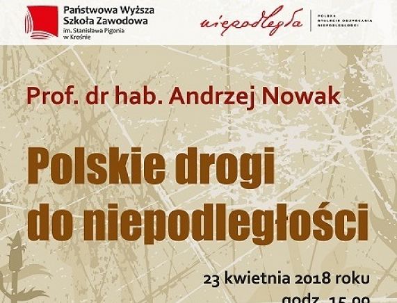 Zaproszenie na spotkanie Andrzej Nowak. Plakat