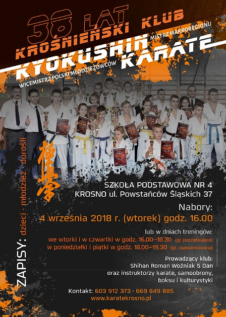 Krośnieński Klub Kyokushin Karate prowadzi  zapisy na sezon 2018/2019 - zdjęcie w treści 