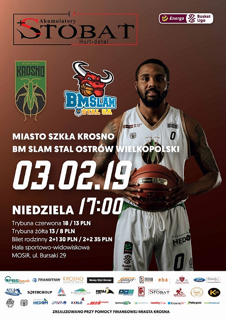 MIASTO SZKŁA KROSNO - BM SLAM STAL OSTRÓW WIELKOPOLSKI  03.02.2019 (niedziela) godz. 17:00 - zdjęcie w treści 