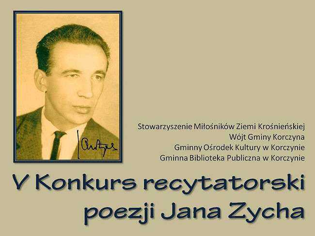 V Konkurs recytatorski poezji Jana Zycha - zapraszamy do zapoznania się z regulaminem i do udziału w konkursie - zdjęcie w treści 