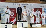 Podium Mistrzostwach Polski w Judo Młodzików i Młodziczek