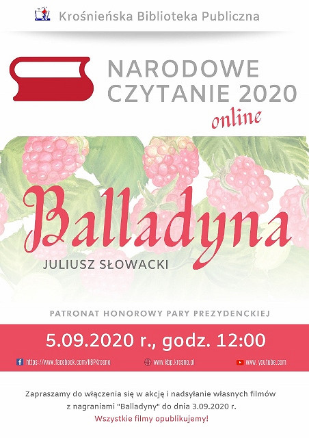 Cała Polska czyta „Balladynę”… 5 września 2020! - zdjęcie w treści 