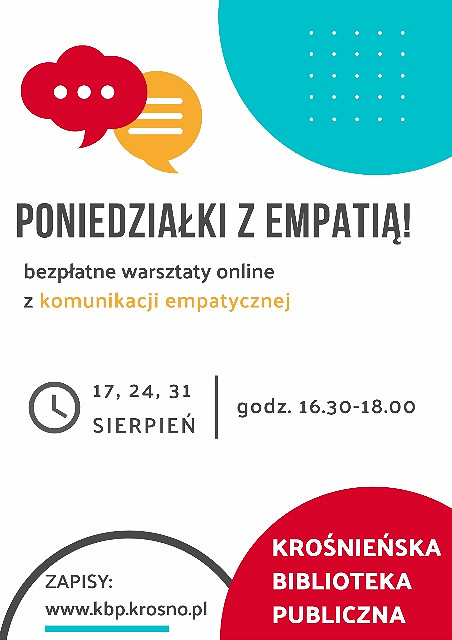 Poniedziałki z empatią! Warsztaty z podstaw komunikacji opartej na empatii w Krośnieńskiej Bibliotece Publicznej - zdjęcie w treści 