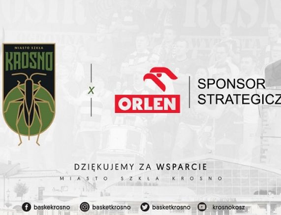 Grafika - Logotupy sponsorów krośnieńskiej drużyny koszykówki
