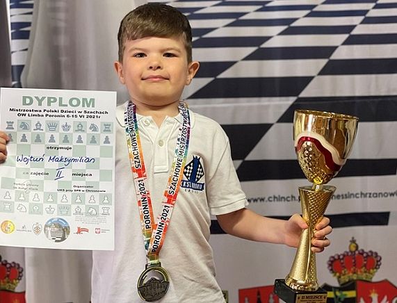 Maksymilian Wojtuń wicemistrzem Polski dzieci do lat 7 w szachach