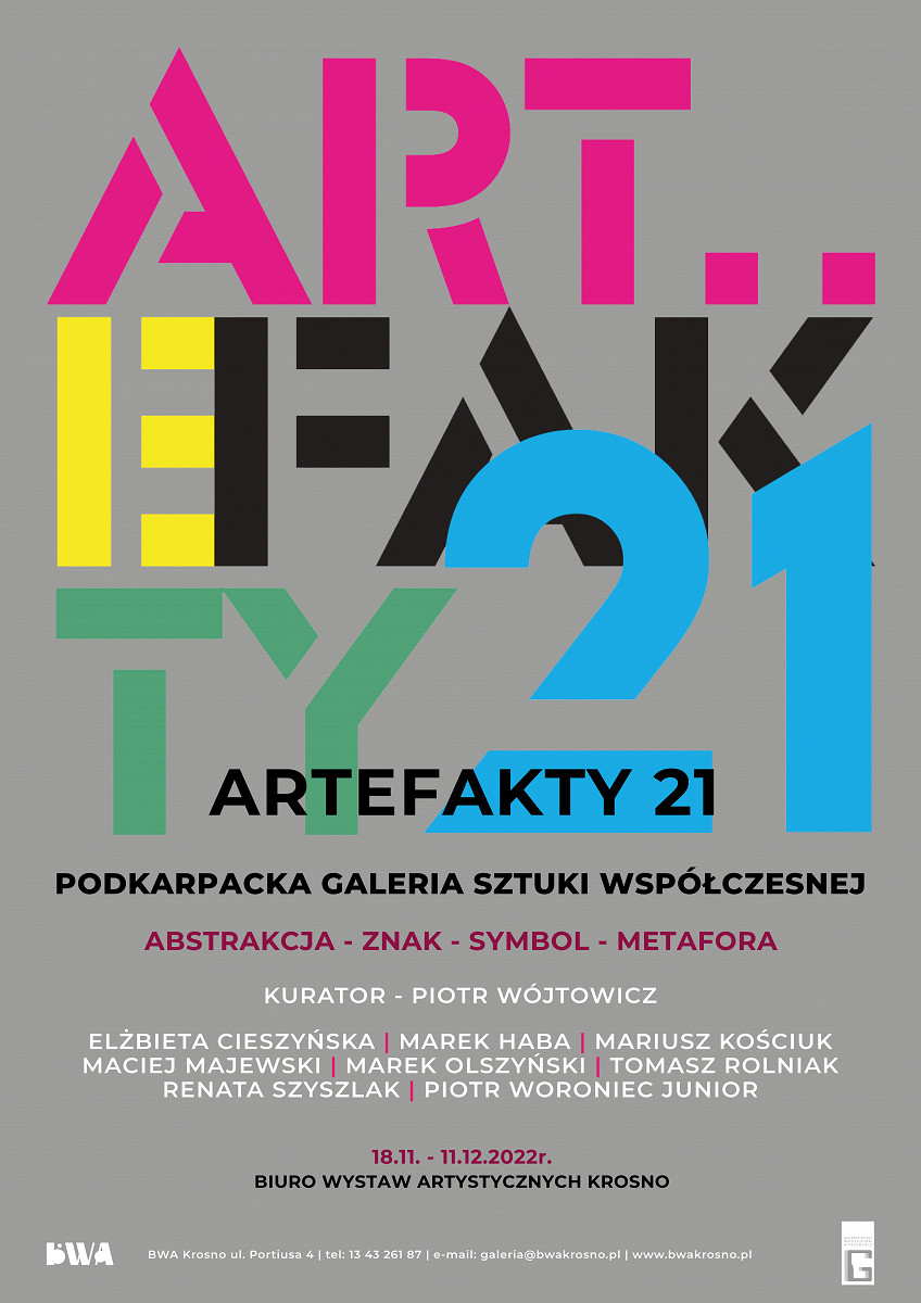 Plakat wystawy pt. Artefakty 21 "Abstrakcja - Znak, Symbol, Metafora".jpg [1,002.61 KB]