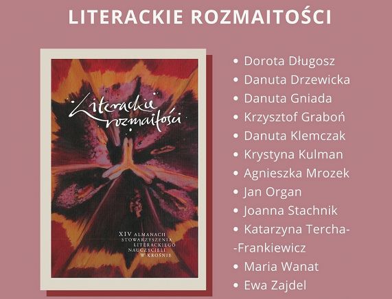 Plakat prezentacji XIV almanachu pt.  „Literackie rozmaitości”
