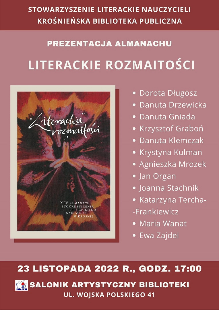 Plakat prezentacji XIV almanachu pt.  „Literackie rozmaitości”  (2).jpg [320.13 KB]