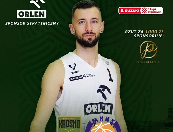Plakat meczu koszykówki Miasto Szkła Krosno MKKS Żak Koszalin