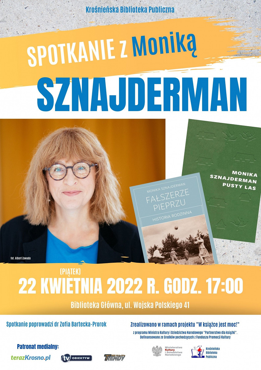Plakat zaproszenie na spotkanie z Moniką Sznajderman w  bibliotece (1).jpg [423.78 KB]