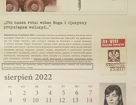 Strona Kalendarza IPN 2022 - sierpień
