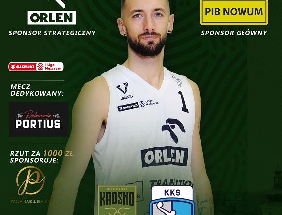 Plakat meczu koszykówki Miasto Szkła Krosno - Enea Basket Poznań
