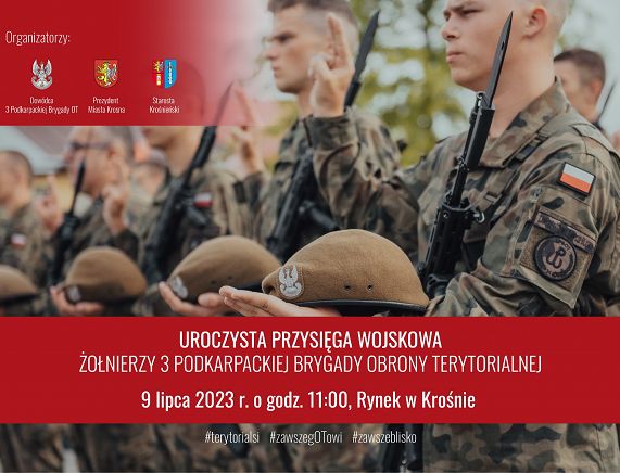 Plakat - Przysięga wojskowa na krośnieńskim rynku