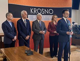 Konferencja prasowa Ministra Finansów i Prezydenta Miasta Krosna