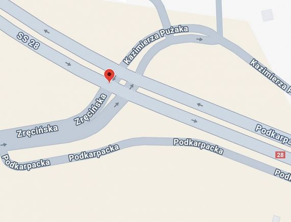 screen skrzyżowanie Pużaka Zręcińska Podkarpacka