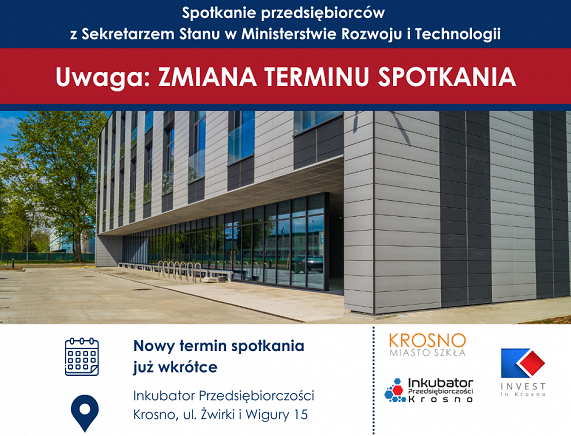 Plakat informacyjny - zmiana terminu spotkania
