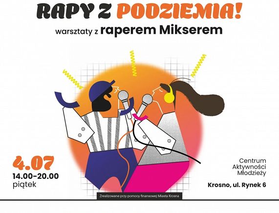 Warsztaty rapowe w CAM Krosno plakat