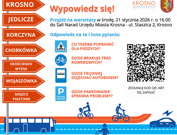 Warsztaty nad rozwiązaniami w zakresie mobilności w ramach: „Opracowania Planu Zrównoważonej Mobilności Miejskiej dla MOF Krosno (Sustainable Urban Mobility Plan – SUMP)”