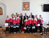 Cheerleaderki Fragolin spotkały się z Prezydentem Miasta Krosna